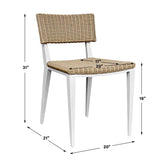 Calbas Outdoor Dining Chair White / Woodtone - White / Light Brown by Uttermost - View 10