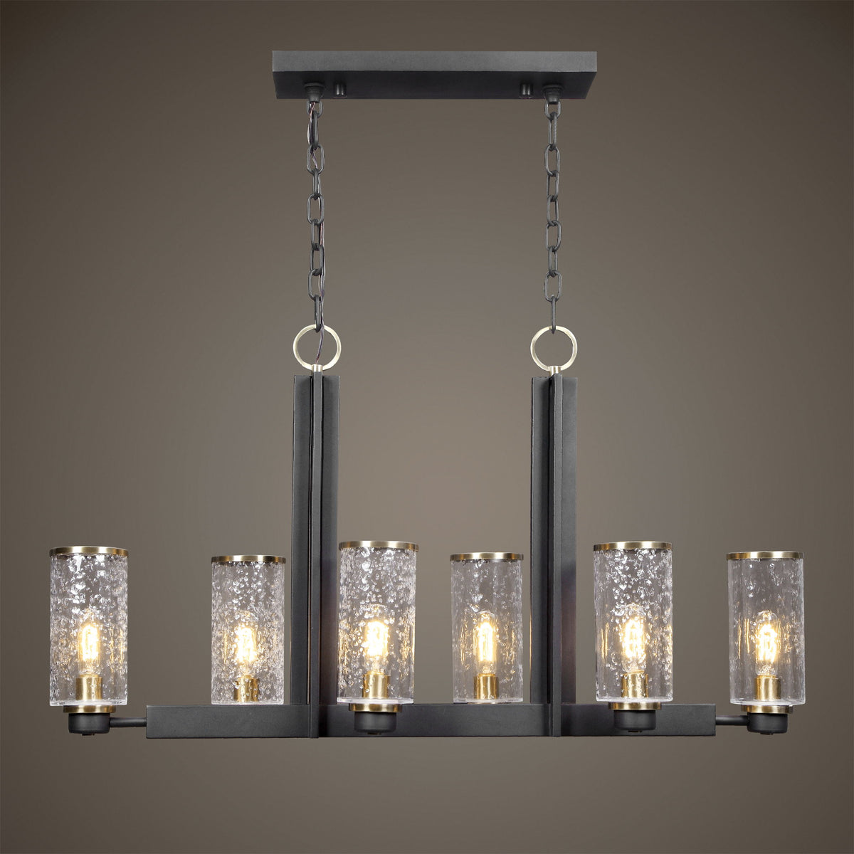 Jarsdel 6 Light Industrial Island Light - Black by Uttermost - View 2