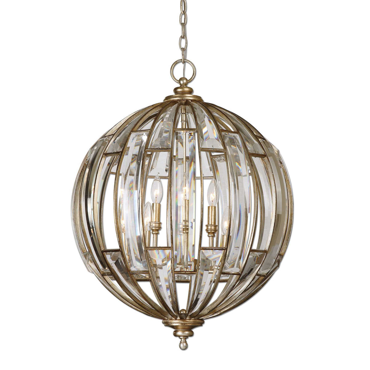 Vicentina 6 Light Sphere Pendant - Gold / Silver by Uttermost - View 1
