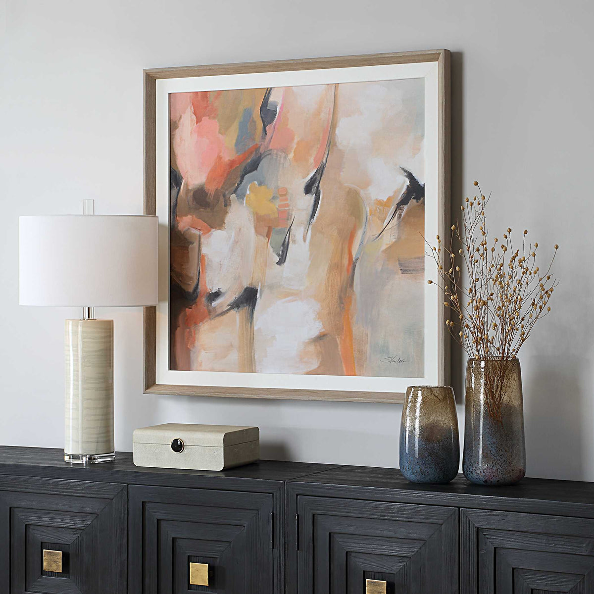 Uphill Framed Abstract Print - Light Brown by Uttermost - View 3