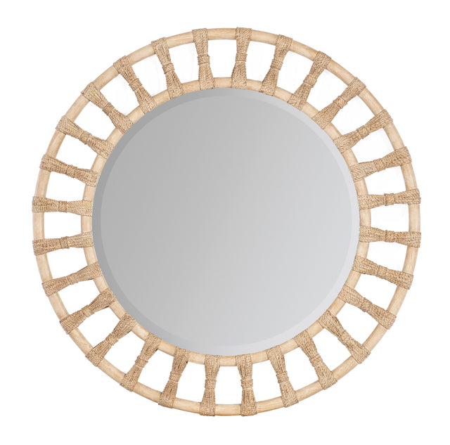 Retreat Pole Rattan Accent Mirror - Beige by Hooker Furniture - View 1