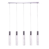 Acrylic Cylinder Chandelier // 5 Light  | Finesse