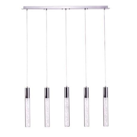 Acrylic Cylinder Chandelier // 5 Light  | Finesse - sold by Home Elegance USA
