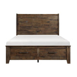 Jerrick Eastern King Sleigh Platform Bed In Burnished Brown | Homelegance - Home Elegance USA