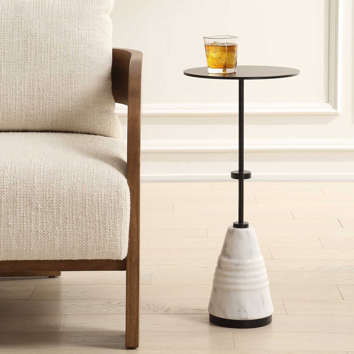 Kincaid Metal Drink Table - White / Black by Uttermost - View 2