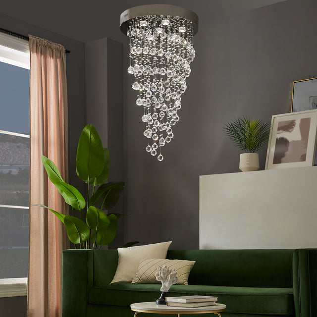 Crystal Double Helix Chandelier // 7 Lights  | Finesse -  Home Elegance USA