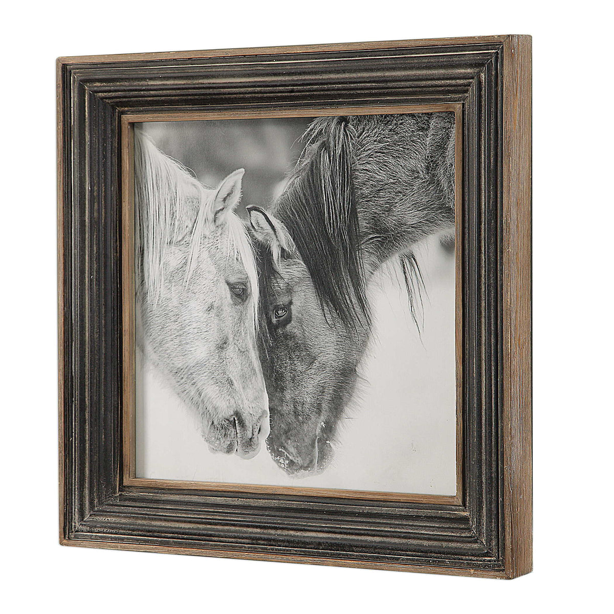 Custom Black And White Horses Print - Dark Brown / Silver by Uttermost - View 3