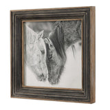 Custom Black And White Horses Print - Dark Brown / Silver by Uttermost - View 3