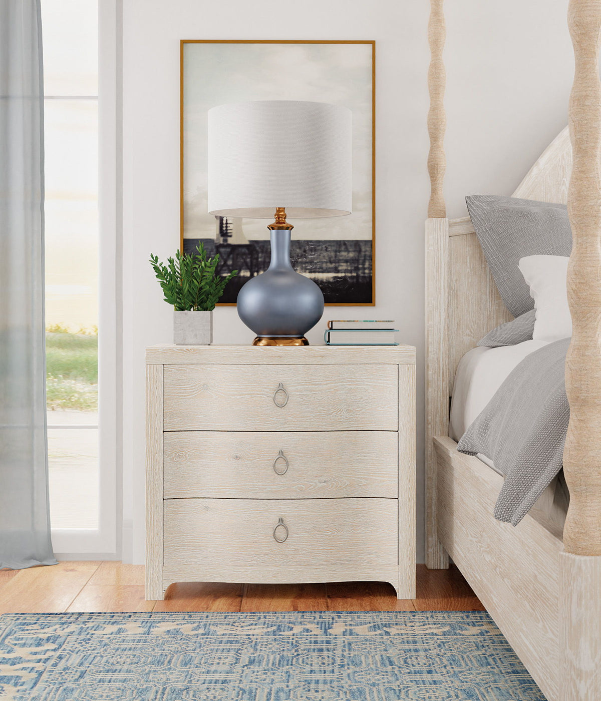 Serenity Antigua 3-Drawer Nightstand - Beige by Hooker Furniture - View 2