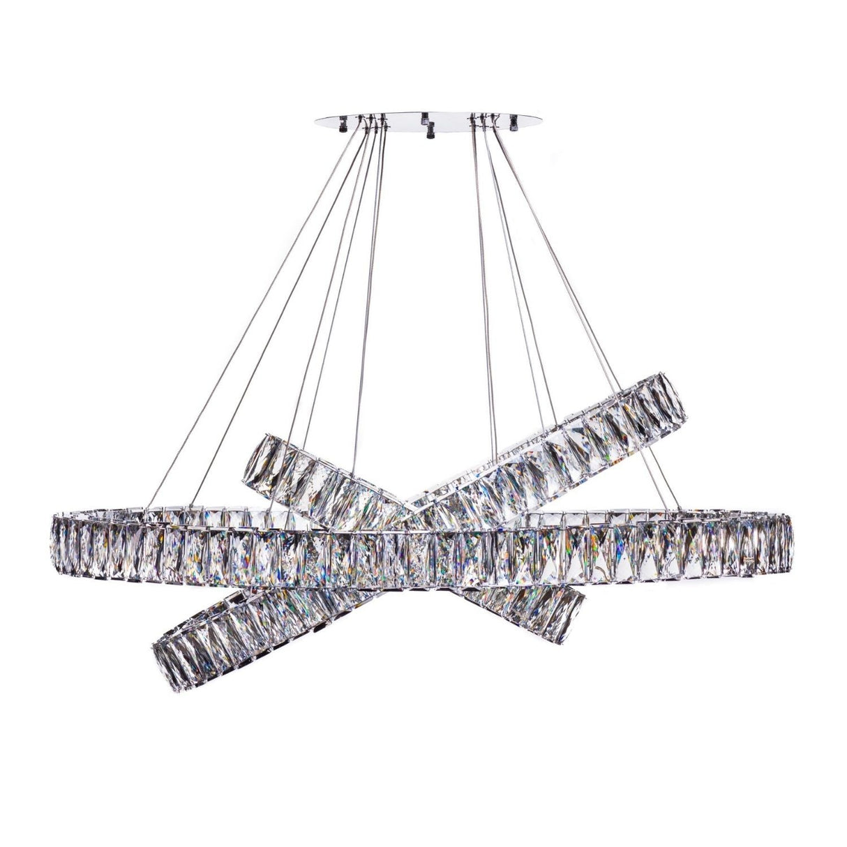 Crystal Elegance LED Chandelier // 3 Ovals  | Finesse - Home Elegance USA