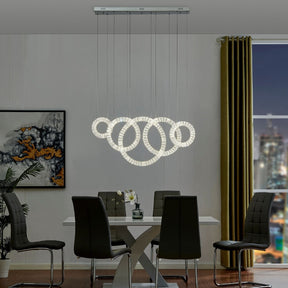 5 Hoop Crystal Progression Chandelier // Chrome  | Finesse -  Home Elegance USA