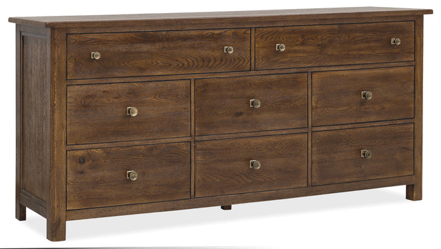 Driftwood Eight-Drawer Dresser Worn Saddle - Dark Brown by Hooker Furniture - View 1