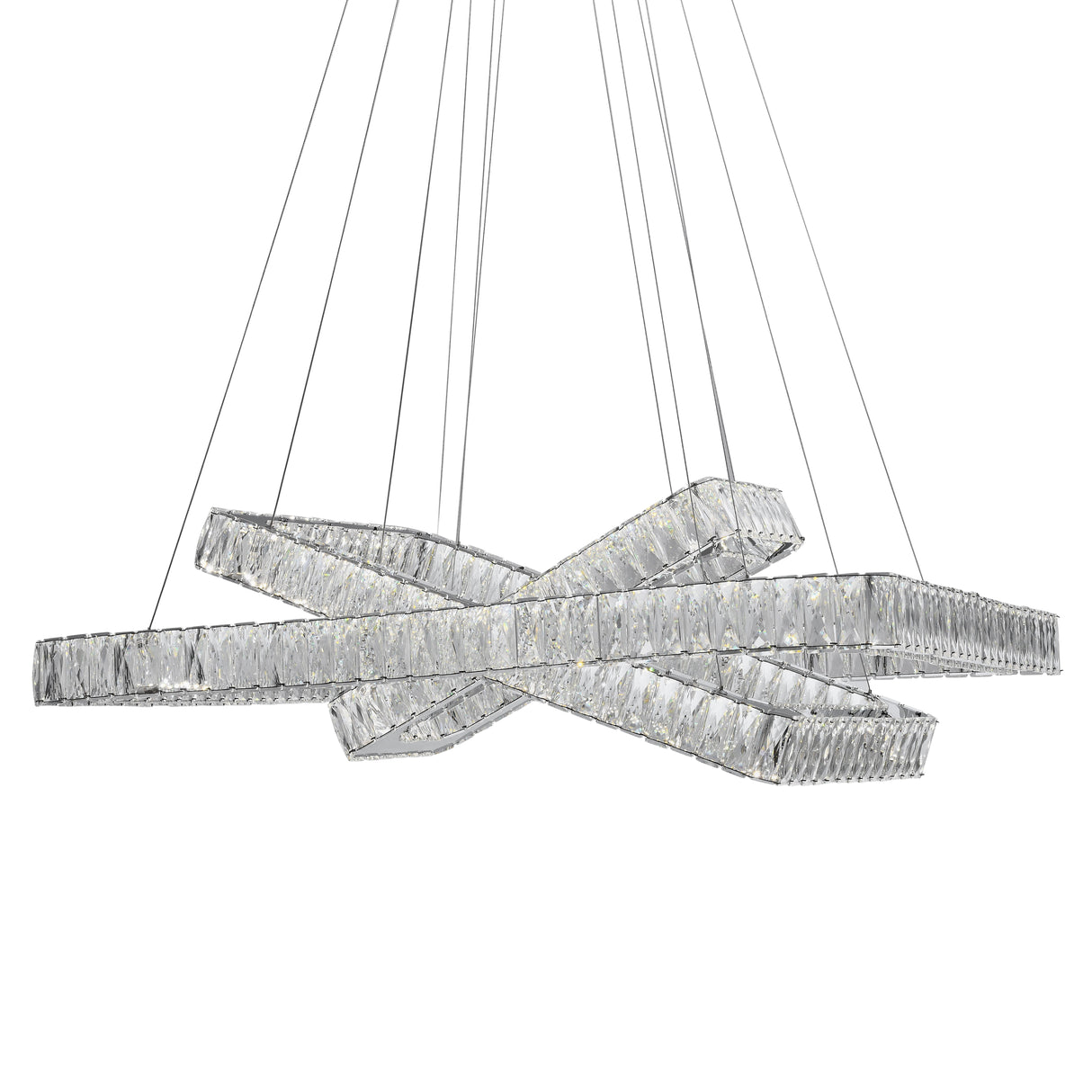 Crystal Elegance LED Chandelier //  3 Rectangles  | Finesse -  Home Elegance USA