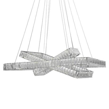 Crystal Elegance LED Chandelier //  3 Rectangles  | Finesse -  Home Elegance USA