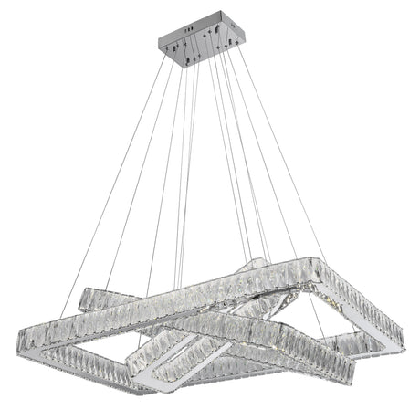 Crystal Elegance LED Chandelier //  3 Rectangles  | Finesse -  Home Elegance USA