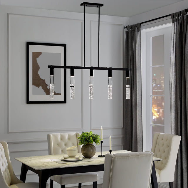 Harmony 5 Light Chandelier // Matte Black  | Finesse -  Home Elegance USA