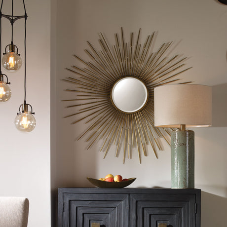 Golden Rays Starburst Mirror by Uttermost - View 2