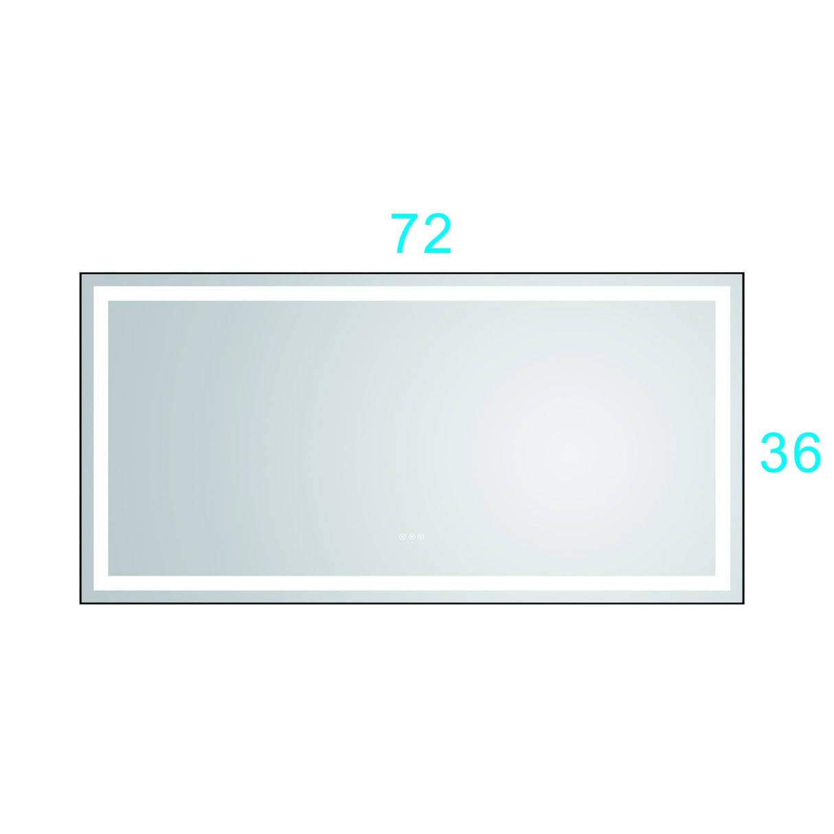 72 in. W x 36 in. H Black Framed LED Single Bathroom Vanity Mirror in Polished Crystal Bathroom Vanity LED Mirror with 3 Color Lights Mirror for Bathroom Wall Smart Lighted Vanity Mirror - W1272122068 - image - 2