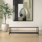 Halston Upholstered Bench - White / Black by Uttermost - View 2