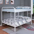 Full Over Full Metal Bunk Bed Contemporary Style With Angled Ladder, White