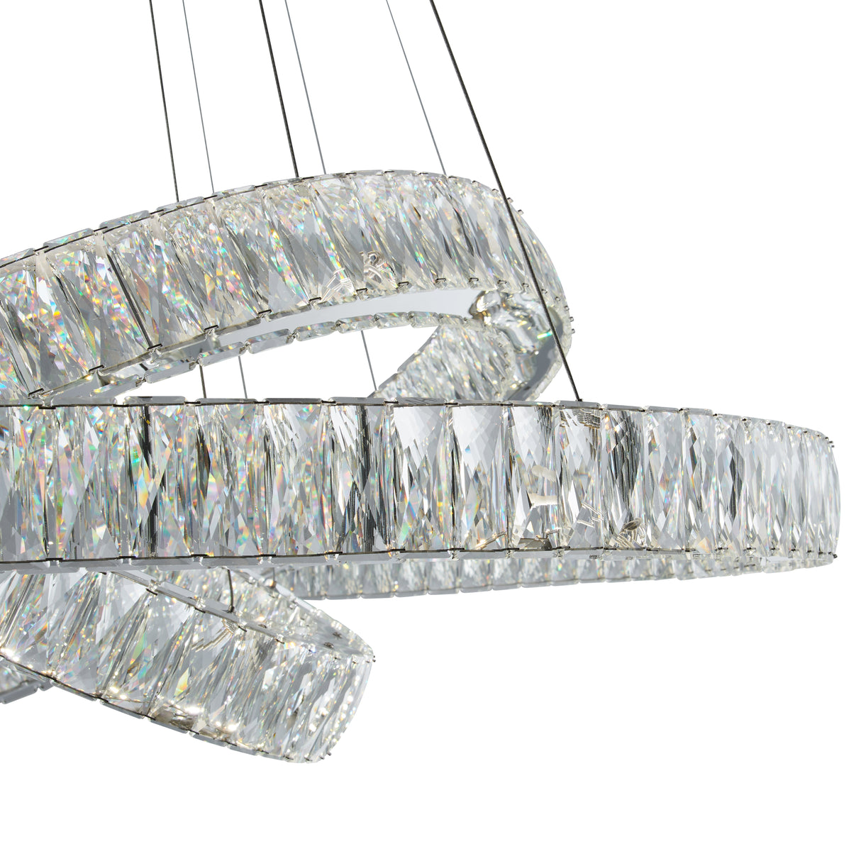 Crystal Elegance Three Ring Chandelier  | Finesse -  Home Elegance USA