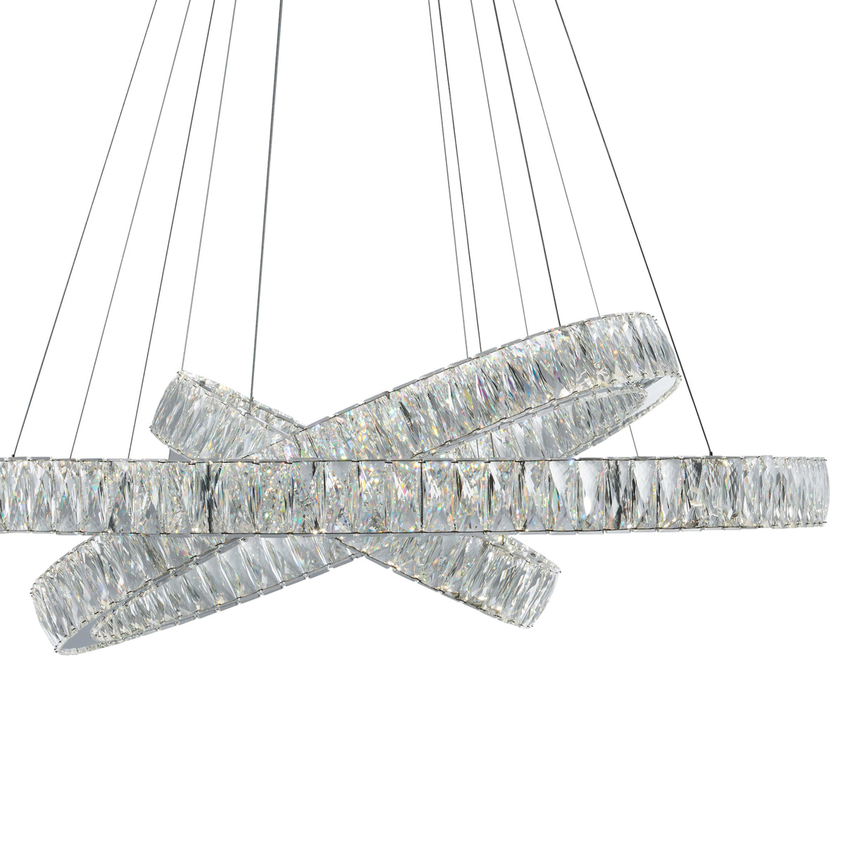 Crystal Elegance Three Ring Chandelier  | Finesse -  Home Elegance USA