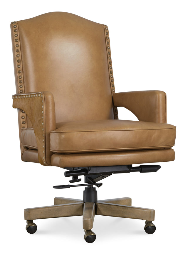 Rochelle Executive Swivel Tilt Chair - Light Brown by Hooker Furniture - View 1