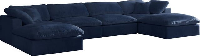 Cozy - Modular Sectional 6 Piece Cloud - Navy - Fabric - 634Navy - Sec6B - Home Elegance USA - 1