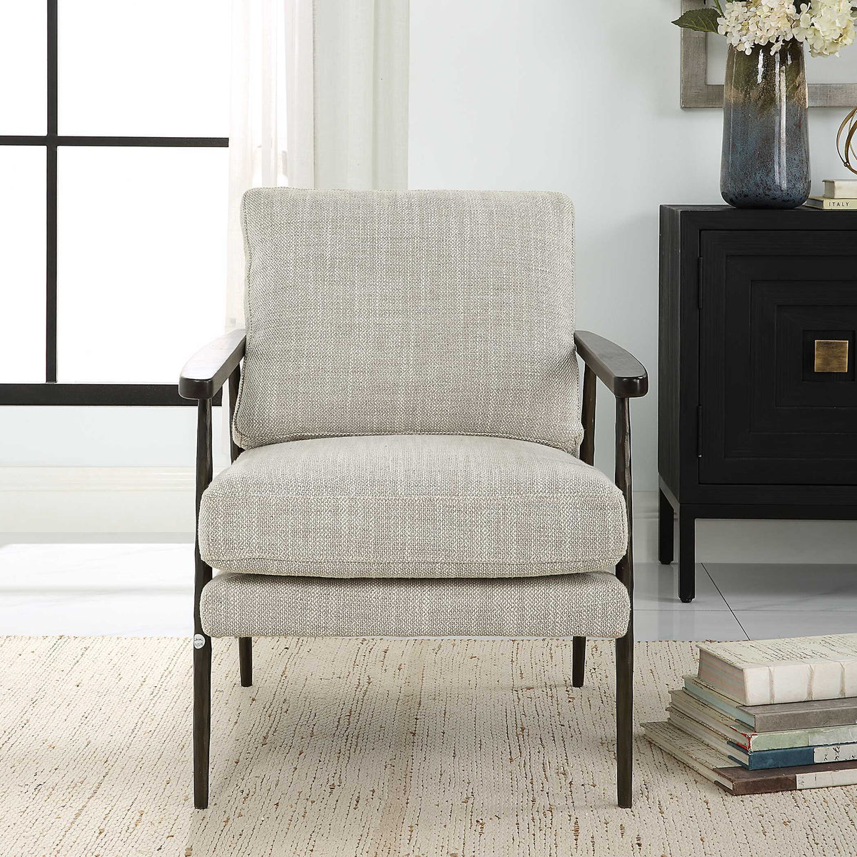 Sebastian Cast Iron Accent Chair - Gray by Uttermost - View 3
