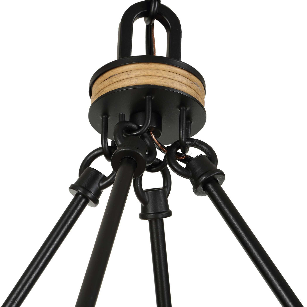 Palm Royal 8 Light Indoor-Outdoor Chandelier Black / Light Brown - Light Brown / Black by Uttermost - View 7