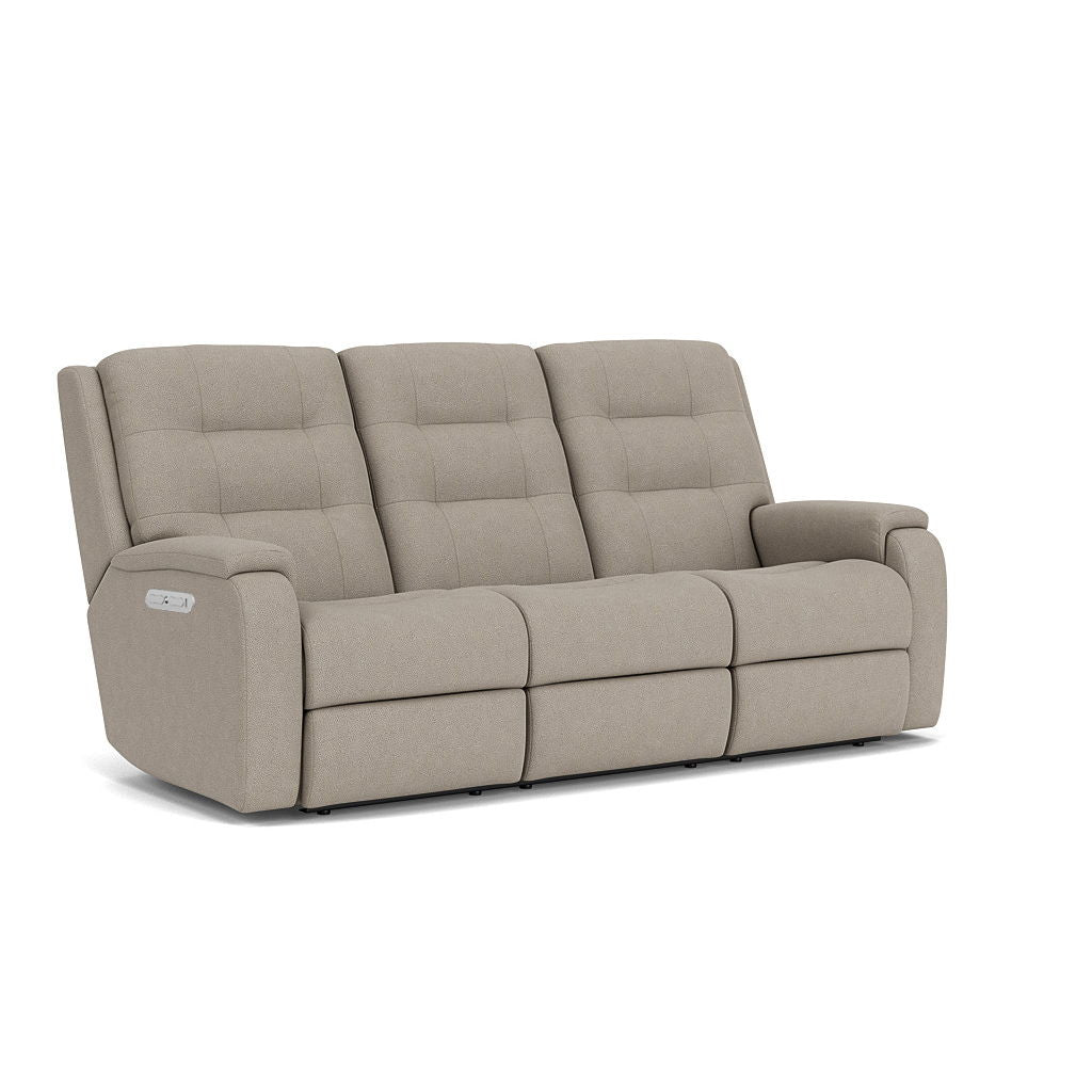 Arlo Transitional Fabric Power Reclining Sofa With Power Headrests & Lumbar | Flexsteel