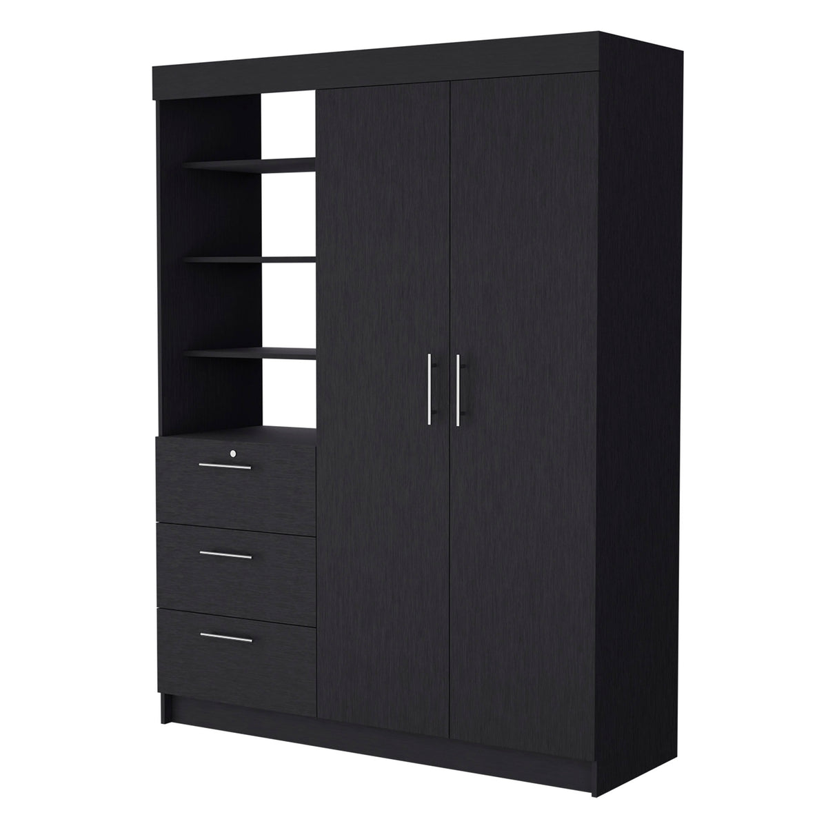 Tempe 3 Drawers Armoire, 3-Tier Shelf, 2-Door - sold by Home Elegance USA