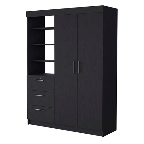 Tempe 3 Drawers Armoire, 3-Tier Shelf, 2-Door - sold by Home Elegance USA