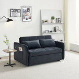 55.5" Twins Pull Out Sofa Bed Black Velvet - W1097104078 - image - 5