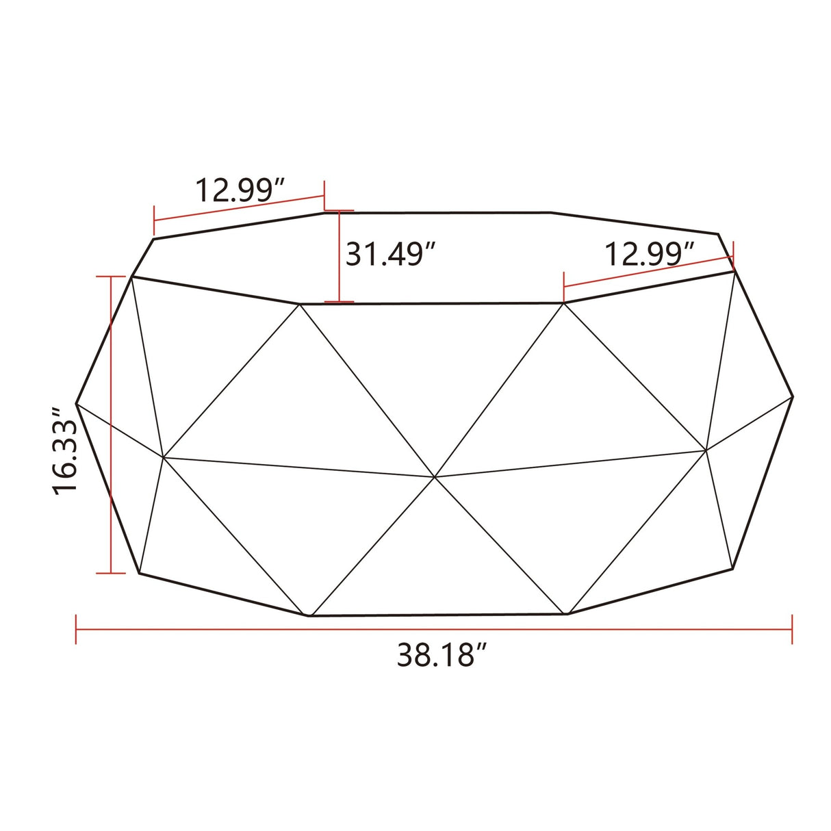 38"Three - dimensional Embossed Pattern Design American Retro Style Coffee Table | Home Elegance USA