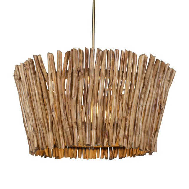 Rhea 4 Light Wood Branch Chandelier Woodtone - Light Brown by Uttermost - View 1