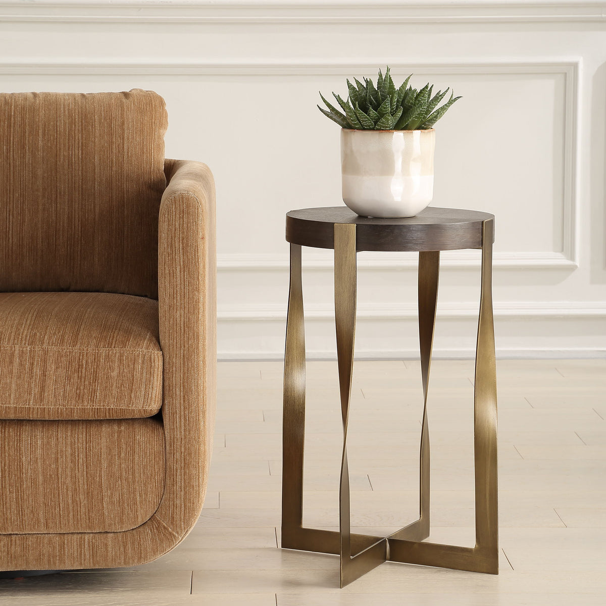 Drew Brass Accent Table - Bronze by Uttermost - View 2