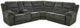 Ashley Smoke Nettington 44101S1 3 - Piece Power Reclining Sectional - Chenille - 44101S1 - Home Elegance USA - 1