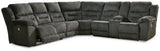 Ashley Smoke Nettington 44101S4 4 - Piece Power Reclining Sectional - Chenille - 44101S4 - Home Elegance USA - 1