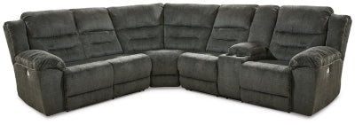 Ashley Smoke Nettington 44101S2 3 - Piece Power Reclining Sectional - Chenille - 44101S2 - Home Elegance USA - 1