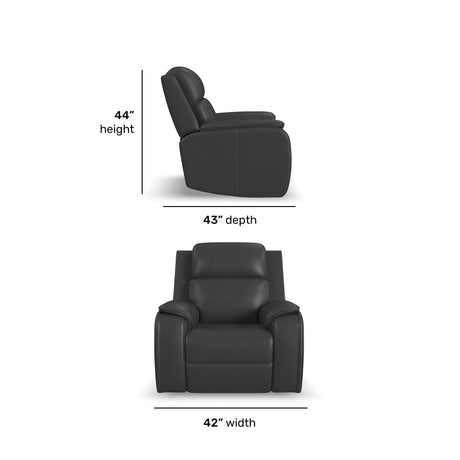 Ziggy Power Recliner With Power Headrest, Lumbar, Heat & Massage - Iron | Flexsteel
