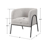 Jacobsen Accent Chair - Light Gray / Black by Uttermost - View 10