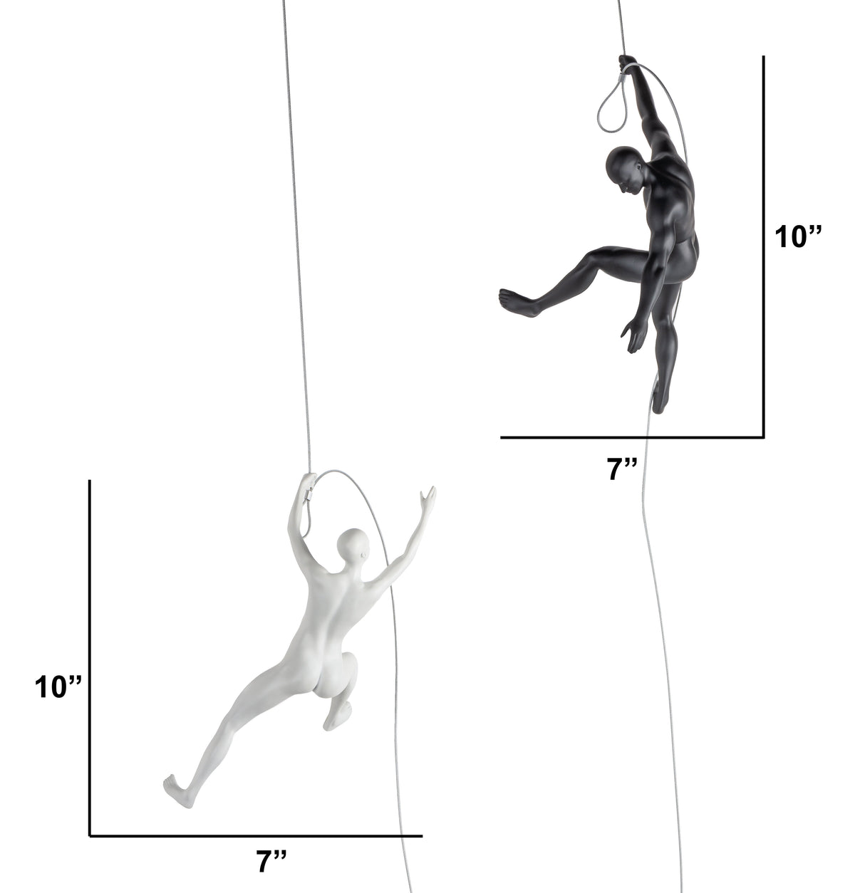 Climbing Couple Set of Two Wall Sculptures // Matte Black and Gold  | Finesse