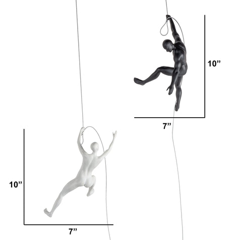 Climbing Couple Set of Two Wall Sculptures // Matte Black and Gold  | Finesse - sold by Home Elegance USA