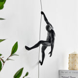 Climbing Couple Set of Two Wall Sculptures // Matte Black and Gold  | Finesse