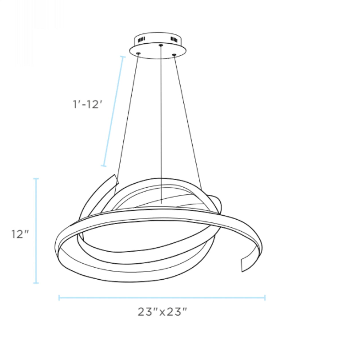 Oslo LED Adjustable Chandelier // Black  | Finesse -  Home Elegance USA