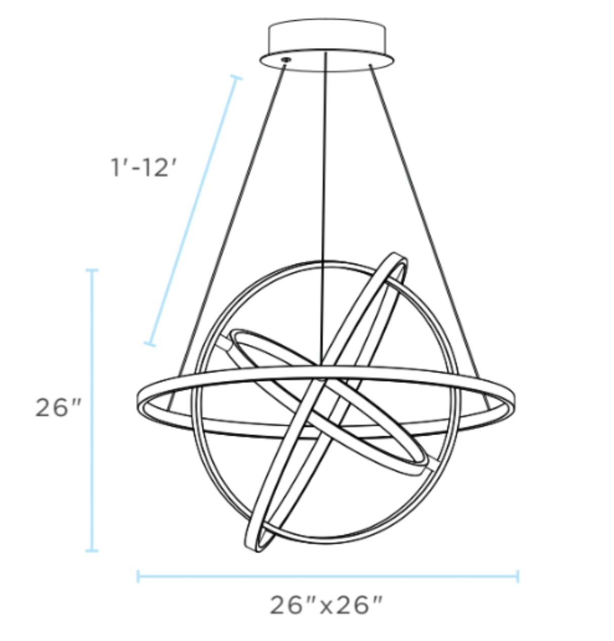 Oxford LED Adjustable Chandelier // Sandy Gold  | Finesse -  Home Elegance USA