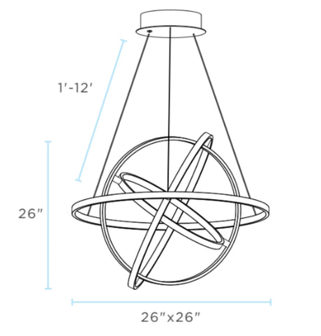 Oxford LED Adjustable Chandelier // Sandy Gold  | Finesse -  Home Elegance USA
