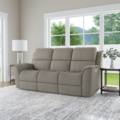 Henry Power Reclining Sofa With Power Headrests & Lumbar - Fog | Flexsteel