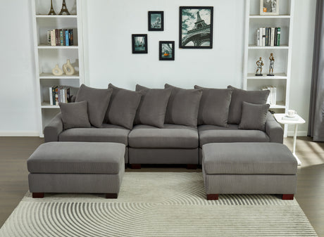Modular Sectional Sofa,5 Seater Oversized Convertible L & U Shaped Couch, Corduroy Fabric - sold by Home Elegance USA